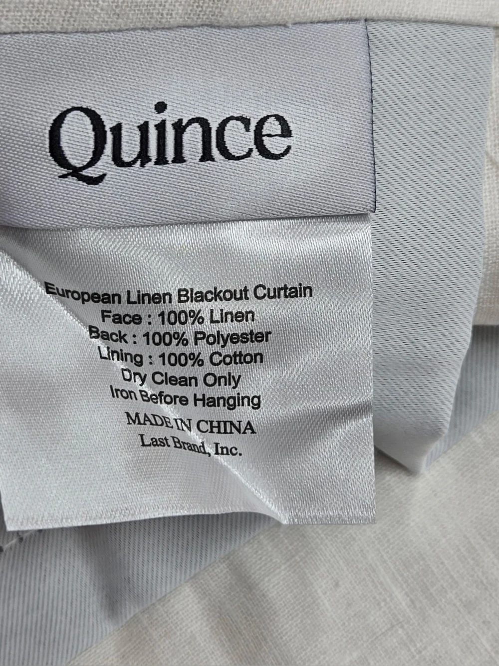 QUINCE Set Of 2 48x96 European Linen True Blackout Curtains Cream 0471